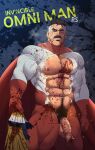  1boy abs absurdres bara bare_pectorals black_hair blood blood_on_face bloody_clothes bloody_hands blue_eyes bodysuit cape facial_hair flaccid frown highres huge_filesize invincible_(series) large_pectorals looking_at_viewer male_focus male_pubic_hair mature_male multicolored_hair muscular muscular_male mustache navel navel_hair nipples old old_man omniman pectorals penis precum pubic_hair red_bodysuit red_cape ryans short_hair skin_tight solo stomach thick_thighs thighs torn_bodysuit torn_clothes two-tone_hair uncensored undercut veins veiny_penis 