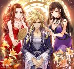  aerith_gainsborough amazio_komeko cloud_strife crossdressing dress final_fantasy final_fantasy_vii final_fantasy_vii_remake flower mirror tifa_lockhart 