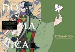  00e_fgo 1boy ashiya_douman_(fate) asymmetrical_clothes asymmetrical_hair bell black_eyes black_hair cover cover_page cowboy_shot curly_hair doujin_cover earrings eyeshadow fate/grand_order fate_(series) fingernails green_eyeshadow green_kimono green_lips green_nails hadanugi_dousa hair_bell hair_between_eyes hair_intakes hair_ornament japanese_clothes jewelry kimono long_hair looking_at_viewer magatama magatama_earrings makeup male_focus multicolored_hair open_clothes open_kimono ribbed_sleeves sharp_fingernails shikigami smile smirk solo toned toned_male two-tone_hair very_long_fingernails very_long_hair white_hair 