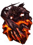  claws colored_sclera commentary_request emon-yu extra_eyes fire looking_at_viewer monster no_humans orange_sclera ragnarok_online satan_morroc simple_background white_background 