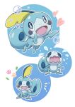  :d absurdres blush bright_pupils closed_eyes commentary_request creature crying flying_teardrops gen_8_pokemon heart highres nako_(nekono_shippo75) open_mouth outline pokemon smile sobble starter_pokemon tongue wavy_mouth white_pupils 