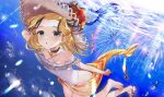  blonde_hair blue_oath bubbles buta_tamako choker green_eyes hat long_hair swimsuit tagme_(character) underwater water 