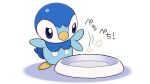  blue_eyes closed_mouth commentary_request creature food_bowl gen_4_pokemon hungry looking_down motion_lines no_humans official_art piplup pokemon pokemon_(creature) prj_pochama solo standing starter_pokemon tapping toes white_background 