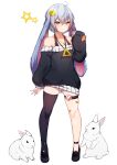  5danny1206 animal_ears bandaid bunny_ears garter thighhighs 