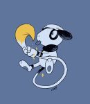  black_eyes full_body gen_2_pokemon grey_background greyscale highres holding monochrome no_humans paint pokemon pokemon_(creature) shiramari simple_background smeargle solo spot_color tail toes tongue tongue_out 