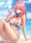  5-toubun_no_hanayome bikini breasts chihunhentai headphones nakano_miku nipples panty_pull swimsuits undressing wet 
