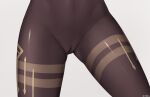  1girl artist_name ass_visible_through_thighs black_legwear close-up commentary_request ganyu_(genshin_impact) genshin_impact highres pantyhose simple_background solo stained_clothes thighs white_background z282g 