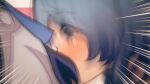  2girls ansa1998_412 blue_hair blurry blush breast_smother breasts face_to_breasts ganyu_(genshin_impact) genshin_impact highres horns keqing_(genshin_impact) medium_breasts motion_lines multiple_girls purple_eyes 