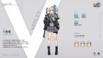  1girl artist_request ascot bag bandaid bandaid_on_knee beret black_gloves blonde_hair blue_bow blue_eyes blue_neckwear boots bow chinese_commentary chinese_text coat commentary_request fingerless_gloves full_body fur-trimmed_coat fur_collar fur_trim girls&#039;_frontline girls&#039;_frontline_2:_exilium gloves gun hair_bow hand_on_hip hat headset heart highres long_hair long_sleeves official_art one_side_up open_clothes open_coat open_mouth pleated_skirt shotgun shoulder_bag sidelocks skirt smile socks solo sweater_vest translation_request vepley_(girls&#039;_frontline_2) vepr-12 weapon white_headwear white_legwear 