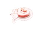  animal cake cat food fruit hakuchizu_(jedo) nobody original polychromatic signed strawberry third-party_edit white 