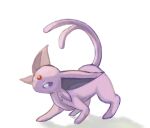  commentary espeon forehead_jewel forked_tail full_body gen_2_pokemon highres no_humans pn_(ltpn_257) pokemon pokemon_(creature) purple_eyes solo standing tail white_background 
