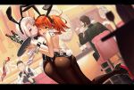  animal_ears ass bunny_ears bunny_girl carmilla_(fate/grand_order) cleavage fate/grand_order female_protagonist_(fate/grand_order) heels jiaoshoutongxue no_bra pantyhose tail waitress yuri 