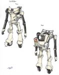  character_name character_sheet highres kasahara_tetsurou mecha multiple_views no_humans official_art open_hands rideback science_fiction standing wheel white_background 