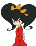  1girl absurdres ashley_(warioware) bangs big_hair black_hair dress hairband highres jdiggityart long_hair long_sleeves looking_at_viewer nintendo orange_hairband red_dress red_eyes skull skull_ornament solo twintails very_long_hair warioware witch 