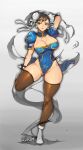  chun_li cleavage gurimjang leotard no_bra street_fighter thighhighs 