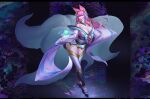  ahri animal_ears asian_clothes grossic kitsune league_of_legends no_bra tail thighhighs 