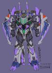  1boy 2021 aircraft airplane alex_milne blue_horns cannon character_name clenched_hands decepticon fighter_jet frown horns jet male_focus mecha mechanical_wings military military_vehicle no_humans official_art purple_background red_eyes science_fiction shoulder_cannon signature symbol the_transformers_(idw) thunderwing_(transformers) transformers wings 