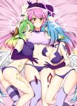  animal_ears ass azriel_(no_game_no_life) horns jibril_(no_game_no_life) lindaroze no_bra no_game_no_life pantsu raphael_(no_game_no_life) tattoo thighhighs thong wings yuri 