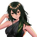  1girl bare_shoulders boku_no_hero_academia fhilippedu green_hair highres looking_at_viewer smile tokage_setsuna 