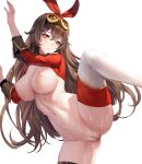  amber_(genshin_impact) bottomless breasts chihunhentai garter genshin_impact nipples no_bra pussy thighhighs transparent_png uncensored wet 