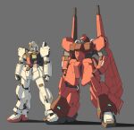  absurdres clenched_hands green_eyes gundam gundam_mk_ii highres looking_ahead mecha mobile_suit no_humans one-eyed rick_dias science_fiction shadow standing takahashi_masaki v-fin zeta_gundam 