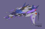 1boy 2021 aircraft airplane alex_milne cannon character_name decepticon fighter_jet jet military military_vehicle no_humans official_art purple_background science_fiction signature space_craft symbol the_transformers_(idw) thunderwing_(transformers) transformers wings 