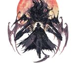  1boy 1other bloodborne eldritch_abomination from_software gehrman_the_first_hunter highres moon_presence old old_man peg_leg scythe shimhaq tentacle_hair tentacles wings 