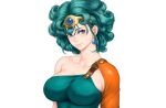  aqua_hair blue_eyes breasts close dragon_quest dragon_quest_iv erect_nipples headband heroine_(dq4) short_hair shu-mai white 