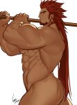  1boy abs ass bara character_request check_character check_copyright completely_nude convenient_leg copyright_request cross cross_necklace facial_hair from_side goatee gomtang holding holding_polearm holding_weapon jewelry long_hair long_sideburns looking_at_viewer male_focus male_pubic_hair mature_male muscular muscular_male navel navel_hair necklace nude orange_hair original pectorals polearm priest pubic_hair sideburns solo thick_thighs thighs weapon 