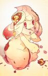  alcremie alcremie_(other_sweet) alcremie_(vanilla_cream) blurry blurry_foreground crying depth_of_field gen_8_pokemon kuroi_moyamoya looking_at_viewer no_humans parted_lips pokemon pokemon_(creature) solo tears 