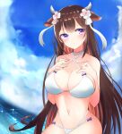  animal_ears azur_lane bikini cleavage cow_girl dreamoon horns kashino_(azur_lane) swimsuits tail 