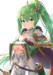  artemis_(p&amp;d) breasts green_eyes green_hair highres kanaria_hisagi large_breasts ponytail puzzle_&amp;_dragons 