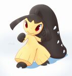  artist_name closed_mouth commentary english_commentary fighting_stance full_body highres legs_apart mawaifu mawile pokemon pokemon_(creature) red_eyes smile solo standing 