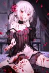  blood devil_heavens feet no_bra skirt_lift weapon 