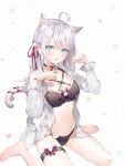  alisa_nikolaevna_kujou animal_ears bra cleavage detexted feet garter momoko_(momopoco) nekomimi open_shirt pantsu photoshop tail tokidoki_bosotto_roshia-go_de_dereru_tonari_no_arya-san 