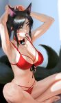  ahri animal_ears bikini emirp199 kitsune league_of_legends swimsuits tail 