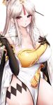  asian_clothes breast_hold genshin_impact ner0o ningguang_(genshin_impact) no_bra 