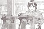  1girl commentary_request gun handgun horikou makarov_pm pistol reiko_(super_cub) stechkin_aps super_cub weapon 