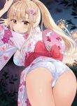  ass bra detexted open_shirt oryou pantsu skirt_lift yukata 