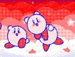  :d animated commentary dancing english_commentary flipnote_studio_(medium) french_commentary keke_(kokorokeke) kirby kirby&#039;s_dream_land kirby_(series) looping_animation lowres mixed-language_commentary no_humans open_mouth smile 