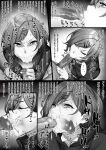  ... 1boy 1girl :&gt;= afterimage censored closed_eyes cum cum_in_mouth daimong erection fellatio greyscale hair_between_eyes hair_ornament hairclip hetero highres higuchi_madoka idolmaster idolmaster_shiny_colors kissing_penis male_pubic_hair mole mole_under_eye monochrome mosaic_censoring oral overflow penis penis_grab pov pubic_hair scowl spoken_ellipsis stray_pubic_hair translation_request x-ray 