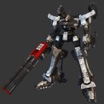  3d absurdres armored_core chinese_commentary gun henry1025 highres holding holding_gun holding_weapon mecha no_humans railgun solo weapon 
