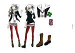  1girl absurdres blonde_hair boots brown_footwear character_sheet full_body highres huge_filesize long_hair multiple_views official_art persona persona_5 production_art scan simple_background takamaki_anne turnaround twintails white_background zip_available 
