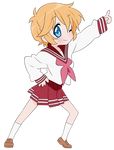 absurdres blonde_hair blue_eyes extraction highres lucky_star patricia_martin seifuku vector vector_trace wink 