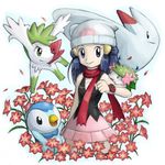  alternate_form beanie flower gen_4_pokemon hat hikari_(pokemon) piplup pokemoa pokemon pokemon_(creature) red_scarf scarf shaymin togekiss 