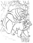  bear beast beast_(disney) beauty_and_the_beast bottomless brother_bear chubby clothed clothing crossover disney duo feral gay half-dressed interspecies kenai male mammal overweight penetration plain_background sex smile unknown_artist white_background 