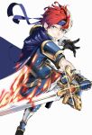  1boy armor attack binding_blade_(weapon) blue_eyes cape fire_emblem fire_emblem:_the_binding_blade fire_emblem_heroes headband highres male_focus red_hair sword tpicm weapon 
