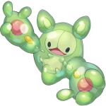  :d black_eyes commentary_request full_body gen_5_pokemon highres mian_(3zandora) no_humans open_mouth outstretched_arms pokemon pokemon_(creature) reuniclus simple_background smile solo tongue white_background 