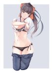  bra narberal_gamma overlord pantsu shirt_lift string_panties tarakan undressing 