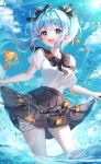  hatsune_miku hyeya seifuku skirt_lift vocaloid wet 